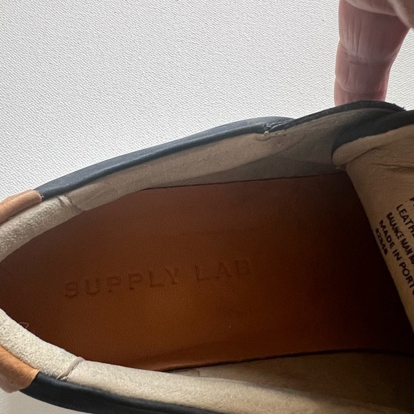 NWOB Supply Lab Damian Navy Blue Leather Casual Sneaker Shoes Men's Size 10 - Picture 7 of 7